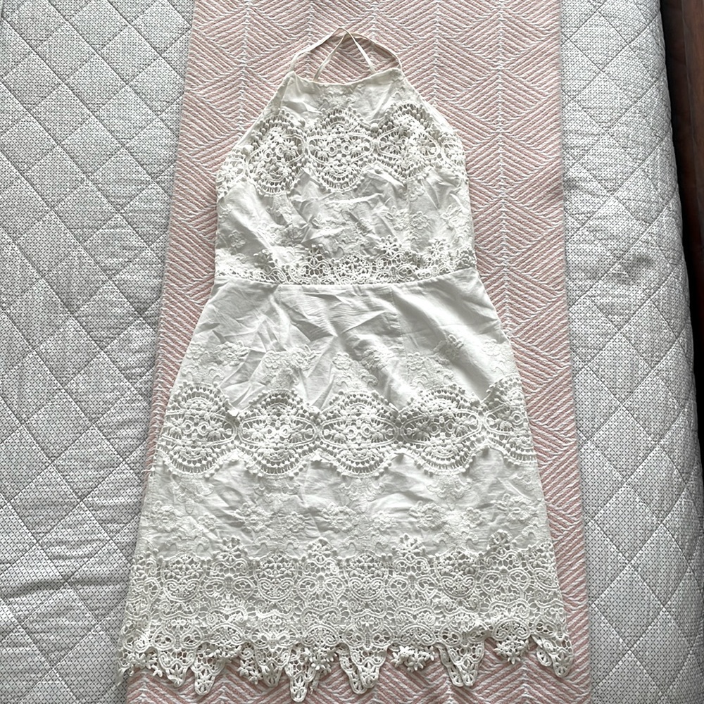 Altar’d State Lace White Fitted Dress Size Womens Small